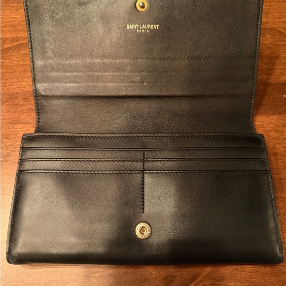 Yves Saint Laurent Black Clutch with Gold Chain - Picture 4 of 8